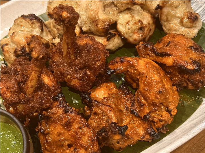 chicken tikkas and lollipops